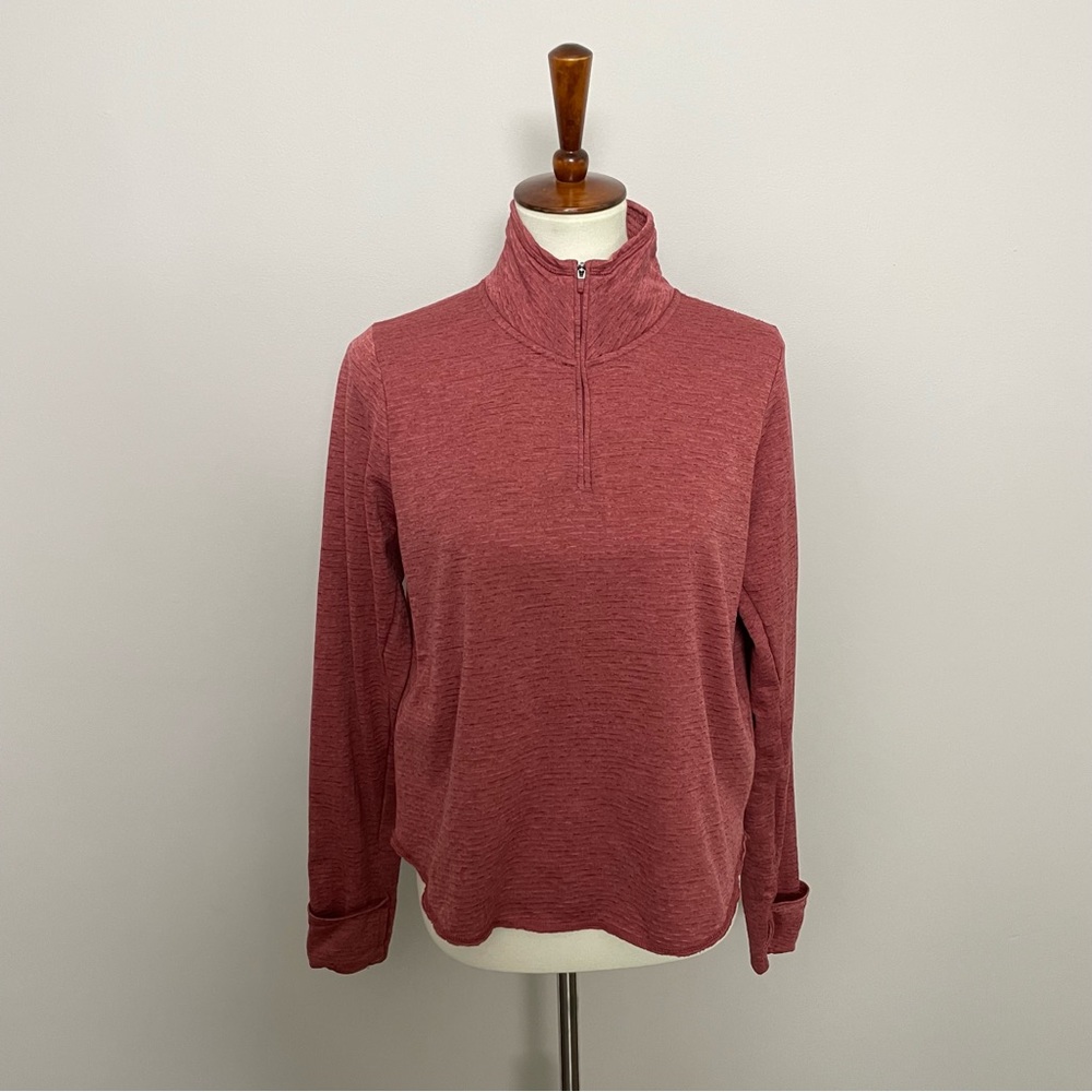 Nike Top Pullover Sphere Element Half Zip Running High Low Hem Thumbholes Pink